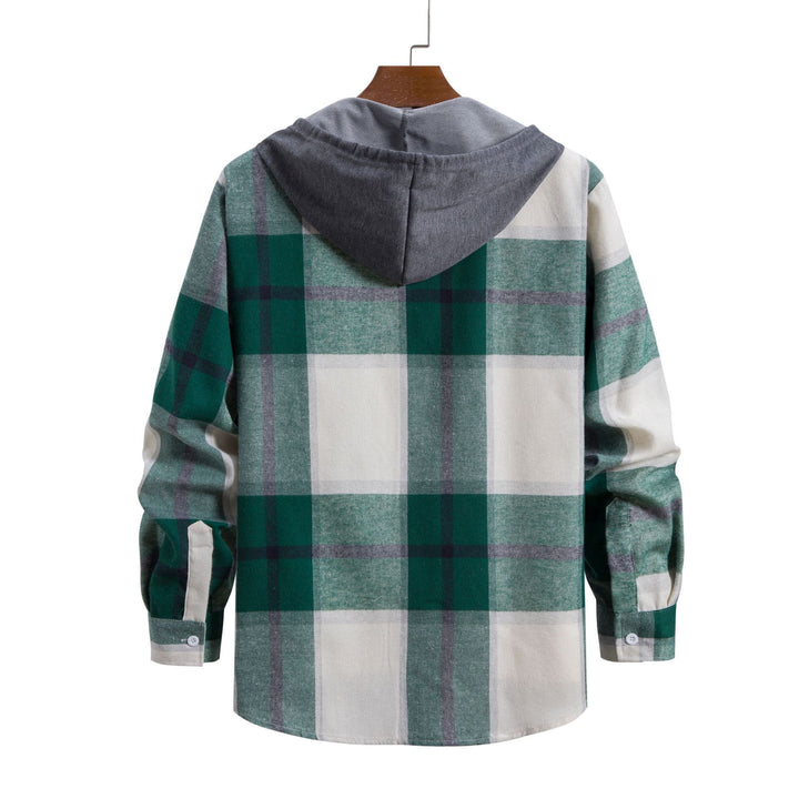 Herren Freizeit-Hemdjacke mit praktischer Kapuze und modernem Karomuster Echoarchiv