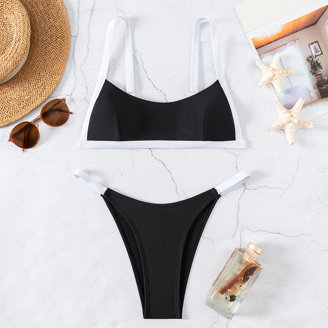 Damen Sportlicher Bikini-Set mit Kontrastdetails Echo Archiv