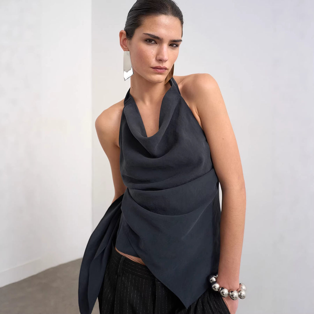 Damen Elegantes Wickeltop mit asymmetrischem Saum Echo Archiv