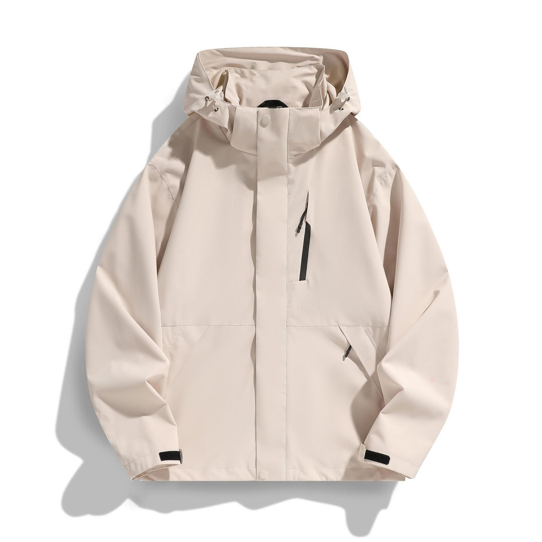 Damen Wasserabweisende Kapuzen‑Übergangsjacke mit verstellbarer Kapuze, verdeckter Frontblende und Multifunktionstaschen Echo Archiv