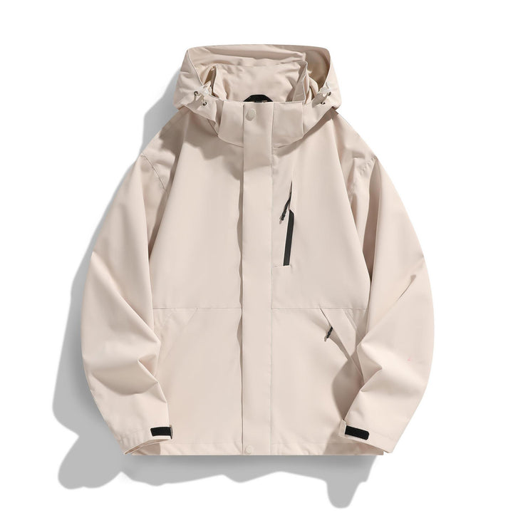 Damen Wasserabweisende Kapuzen‑Übergangsjacke mit verstellbarer Kapuze, verdeckter Frontblende und Multifunktionstaschen Echo Archiv