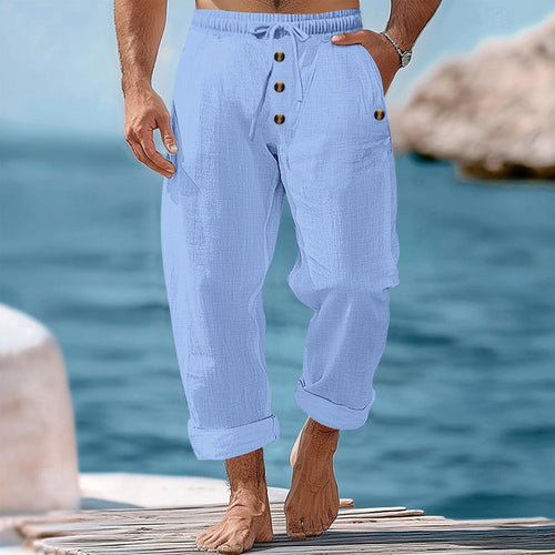 Herren lässige Strandhose mit elastischem Bund und praktischen Taschen Echoarchiv