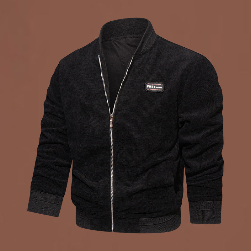Herren nan Feincord-Bomberjacke mit Metallreißverschluss, weichem Innenfutter und elastischen Rippbündchen Echo Archiv