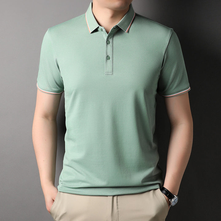 Herren Poloshirt mit atmungsaktivem Piqué-Gewebe und modernen Kontrastakzenten Echoarchiv
