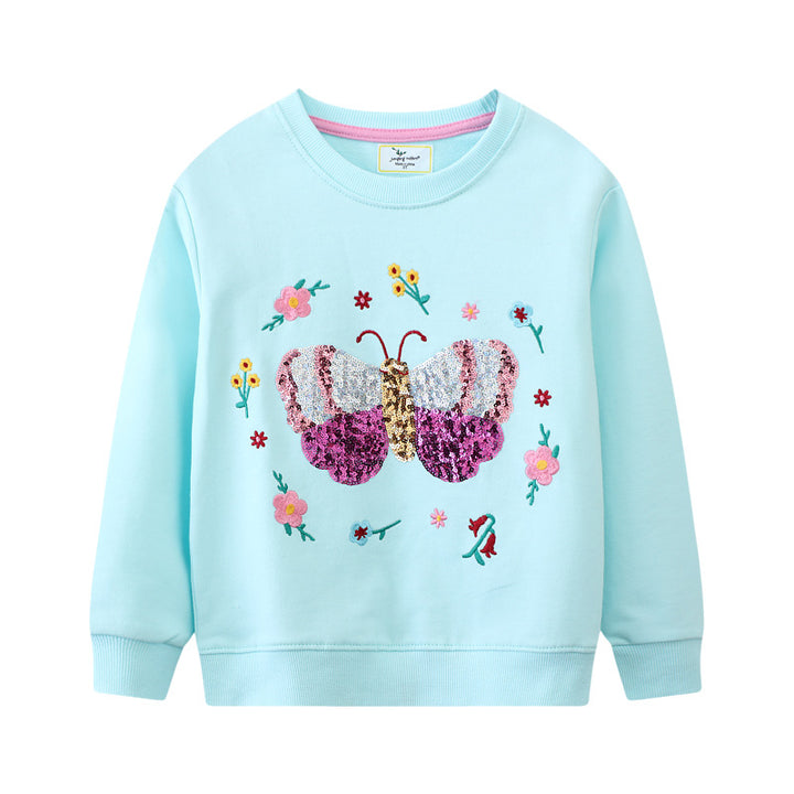 Mädchen Sweatshirt mit buntem Schmetterlingsmotiv Echo Archiv