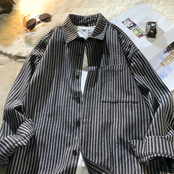 Herren gestreiftes Overshirt Echoarchiv
