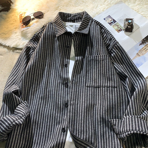 Herren gestreiftes Overshirt Echoarchiv