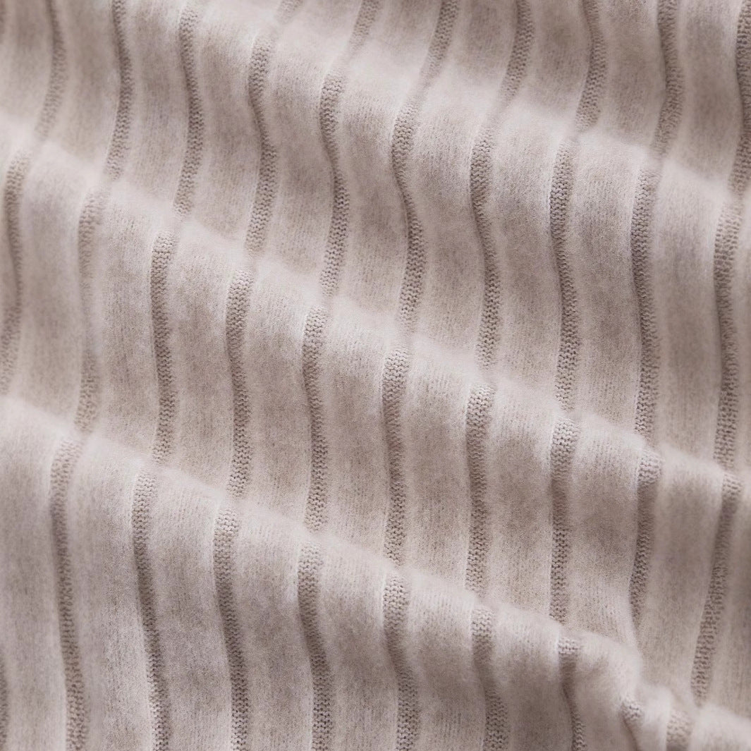 Damen Schulterfreies Rippstrick-Top mit asymmetrischem Saum, Glockenärmeln und Taillen-Schnürung – Avérine