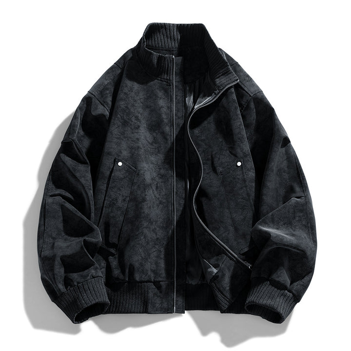 Herren Modische Bomberjacke aus Kunstleder Echo Archiv