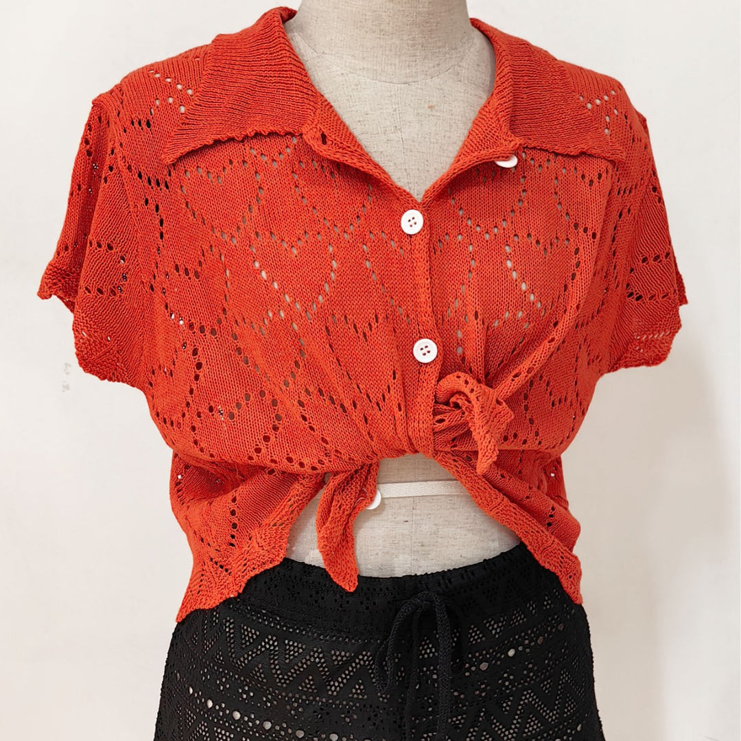 Damen luftiger Häkel-Cardigan mit modischem Lochmuster Echo Archiv