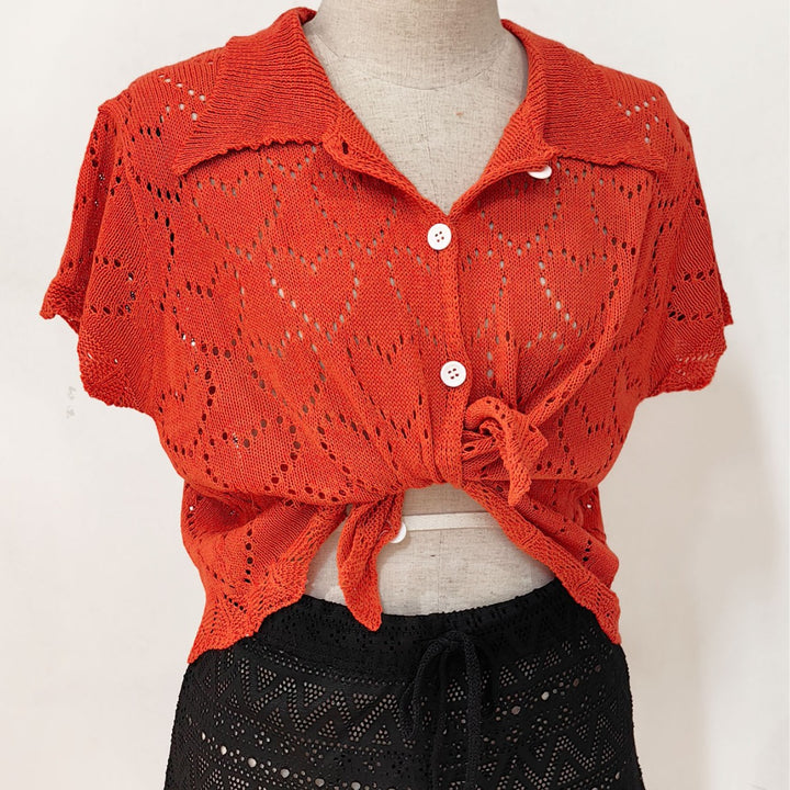 Damen luftiger Häkel-Cardigan mit modischem Lochmuster Echo Archiv