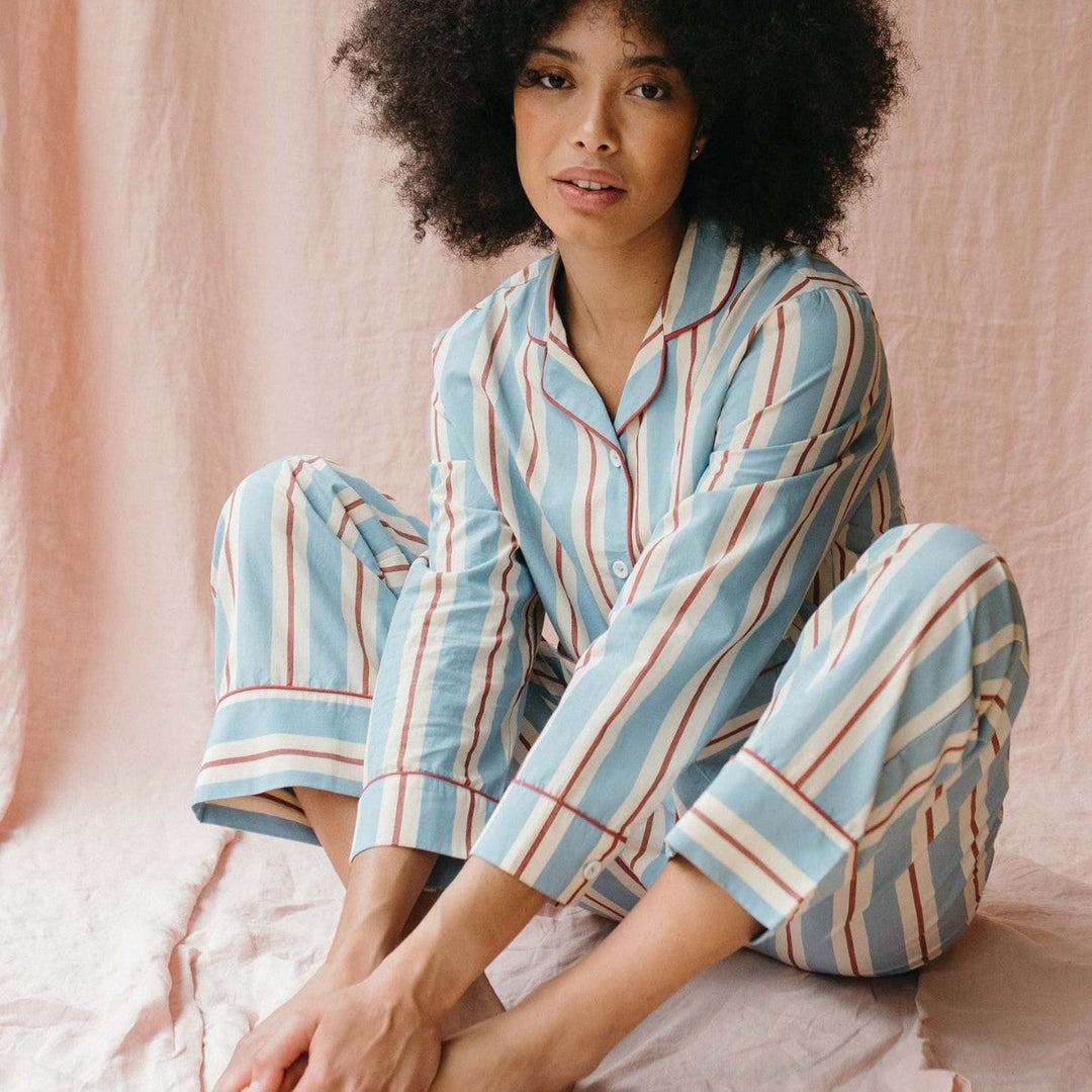 Damen Pyjama-Set mit modischem Streifenmuster Echoarchiv