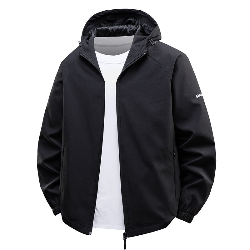 Herren leichte wasserabweisende Kapuzen-Shell-Jacke mit atmungsaktivem Mesh-Futter – Taviero