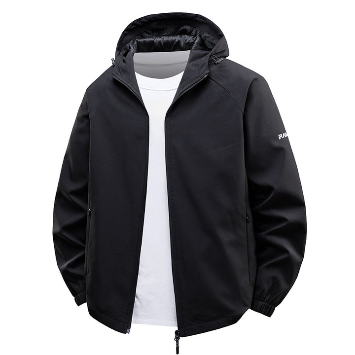 Herren leichte wasserabweisende Kapuzen-Shell-Jacke mit atmungsaktivem Mesh-Futter – Taviero