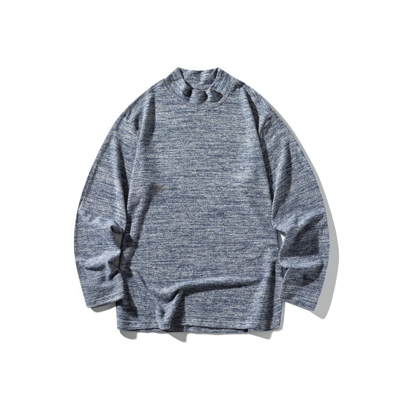 Unisex Feinstrick-Mockneck-Pullover mit melierter Struktur und relaxed Fit Echoarchiv