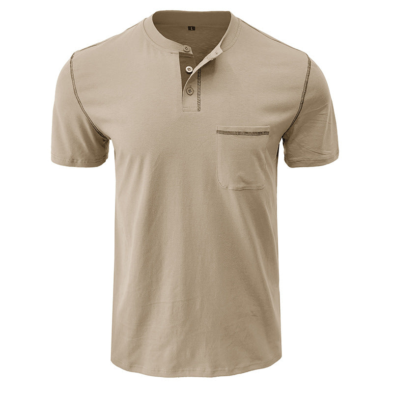 Herren Kurzarmshirt mit modischem Henley-Ausschnitt und praktischer Brusttasche Echoarchiv