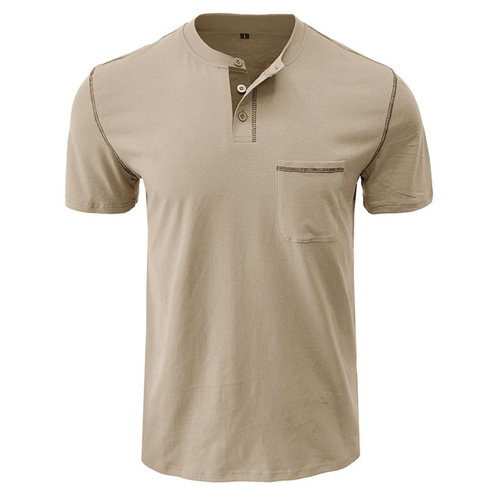 Herren Kurzarmshirt mit modischem Henley-Ausschnitt und praktischer Brusttasche Echoarchiv