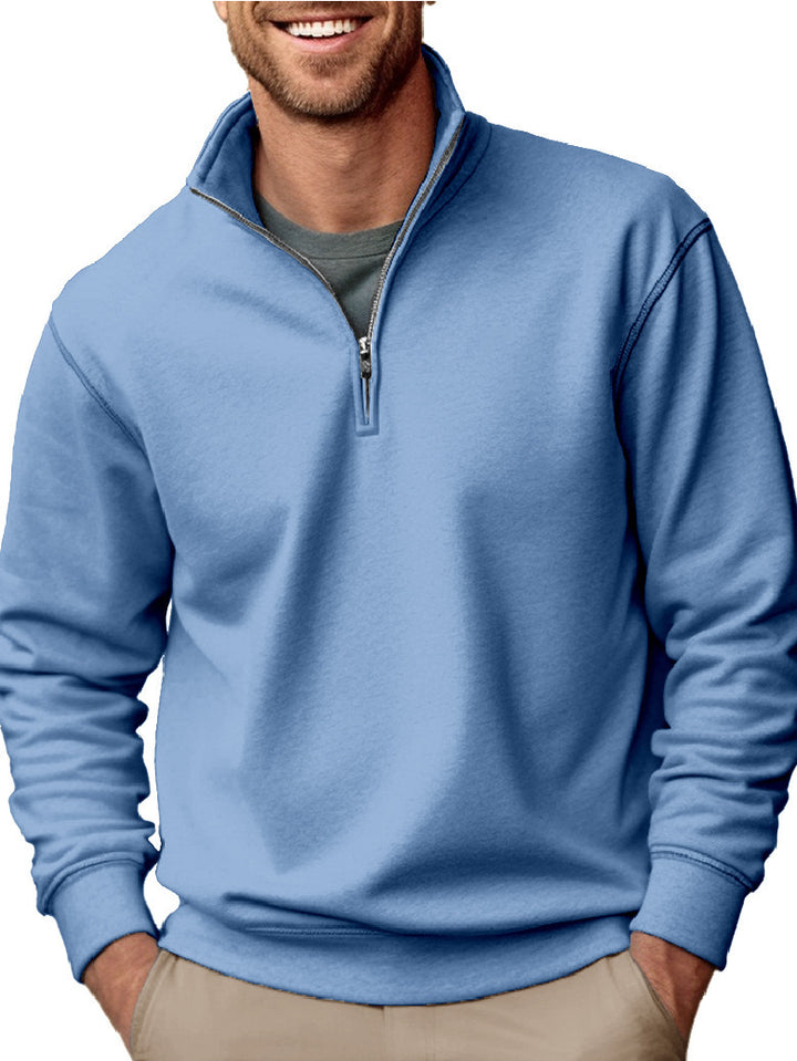 Herren Halbzip-Sweatshirt mit Stehkragen und weichem Fleece-Innenfutter – Cavarno