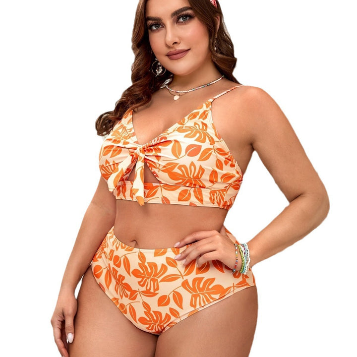 Damen High-Waist Bikini-Set mit floralem Knotendesign Echo Archiv