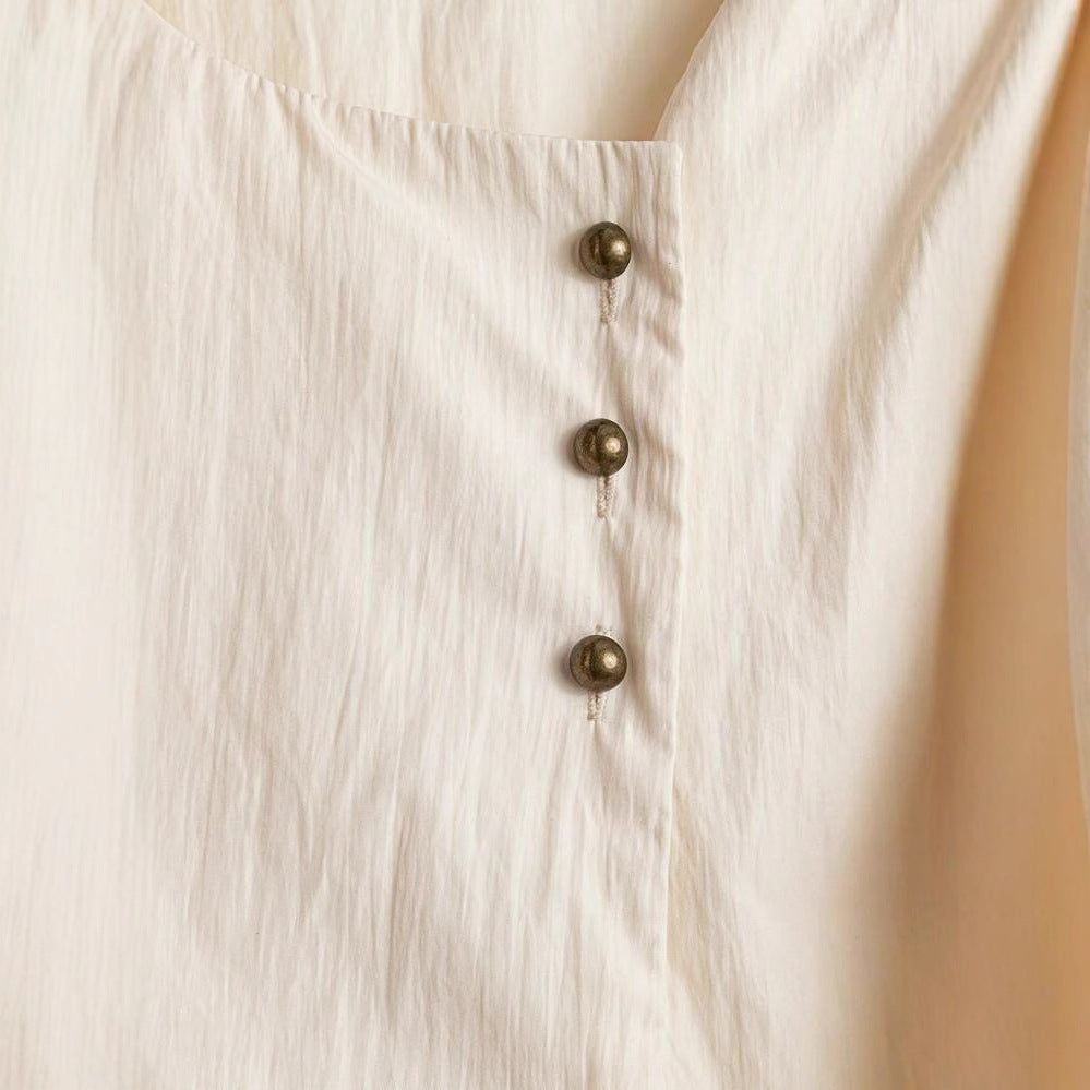 Damen Elegantes Wickeloberteil mit Knopf- und Schleifendetails Echo Archiv