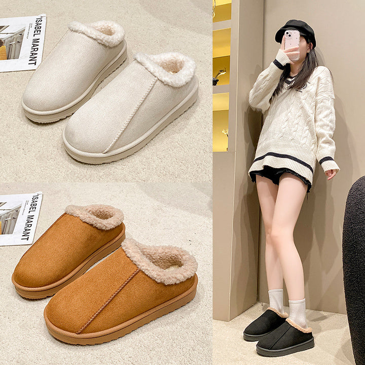 Damen Gefütterte Winter‑Slipper mit Kunstfellbesatz und profilierter Gummisohle Echo Archiv