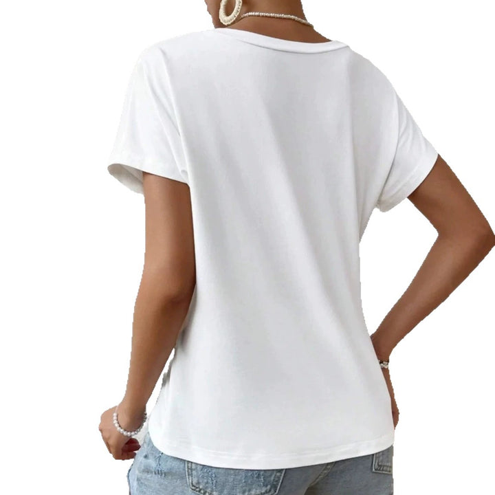 Damen nan asymmetrisches Knotenshirt mit seitlicher Drehung und verlängertem Zipfelsaum Echo Archiv