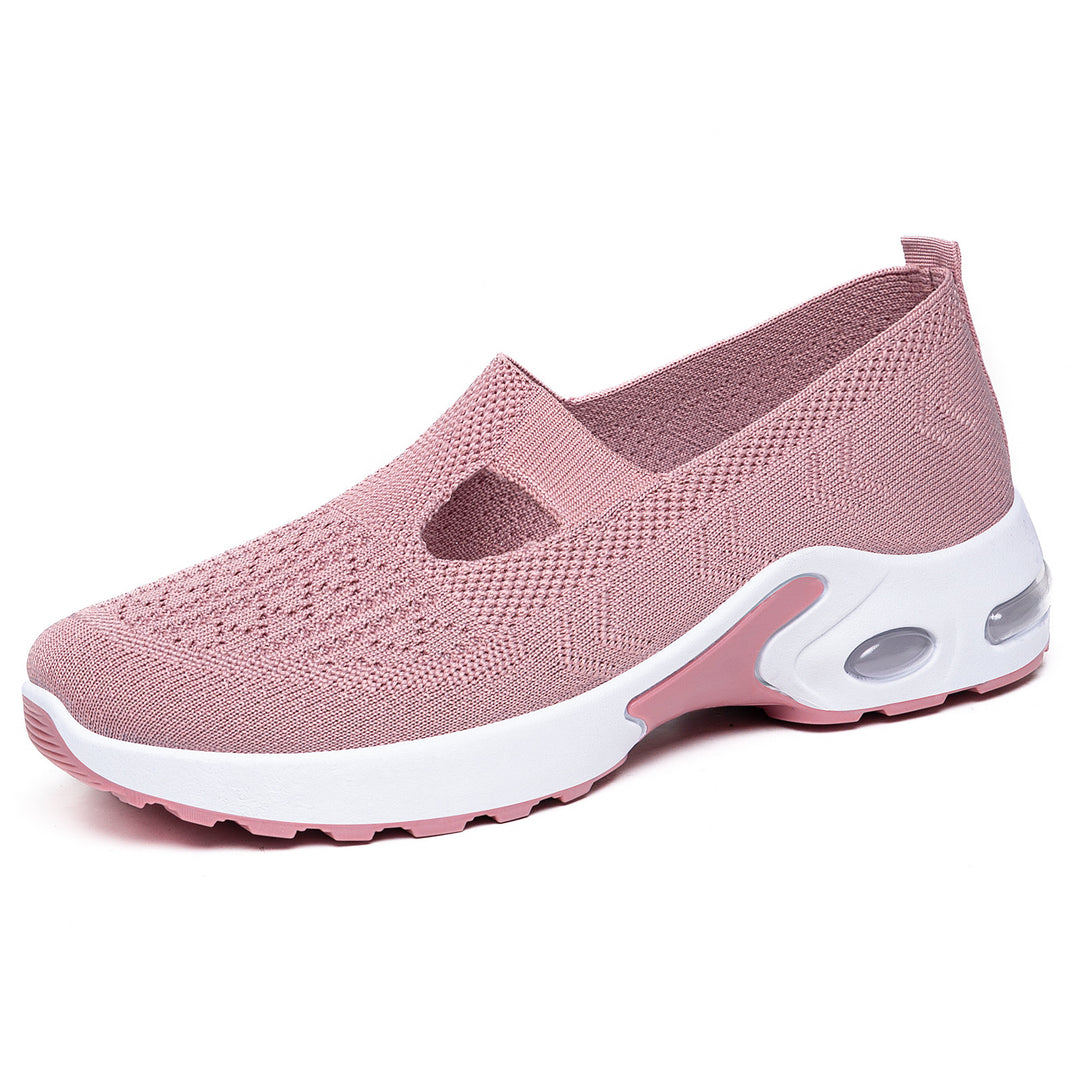Damen nan gestrickter Schlupf-Sportslipper mit elastischem Einstieg, Cut-Out-Detail und sichtbarer Luftdämpfung Echo Archiv