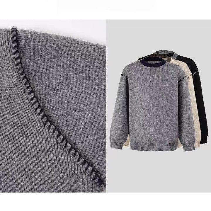 Damen Modischer Grobstrickpullover mit hochgeschlossenen Kragen Echoarchiv