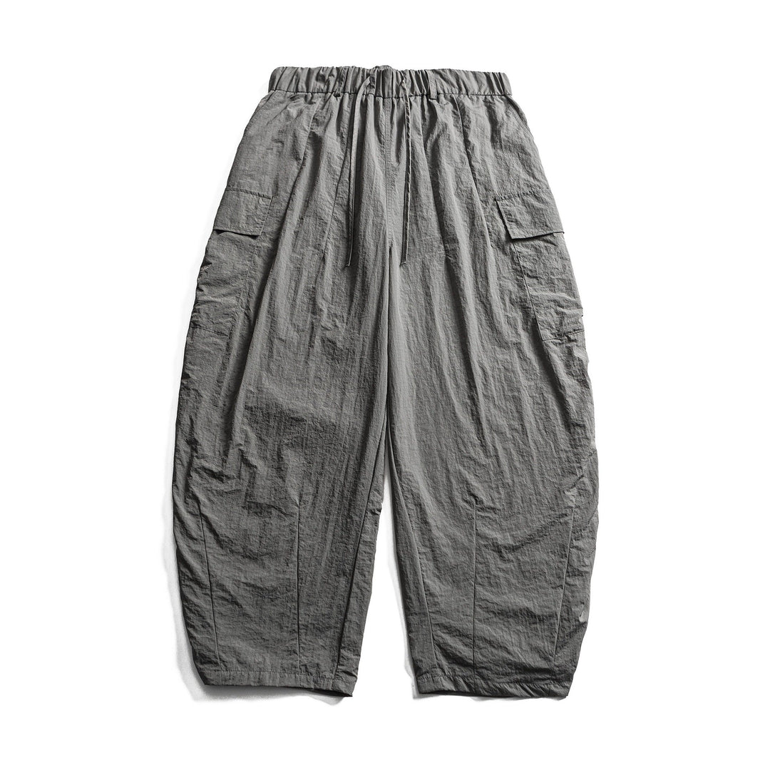 Herren Leichte Crinkle‑Optik Cargo‑Jogginghose mit elastischem Bund und Kordelzug Echoarchiv