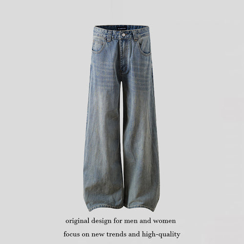 Damen Extraweite High‑Waist Palazzo-Jeans mit weitem Bein Echoarchiv