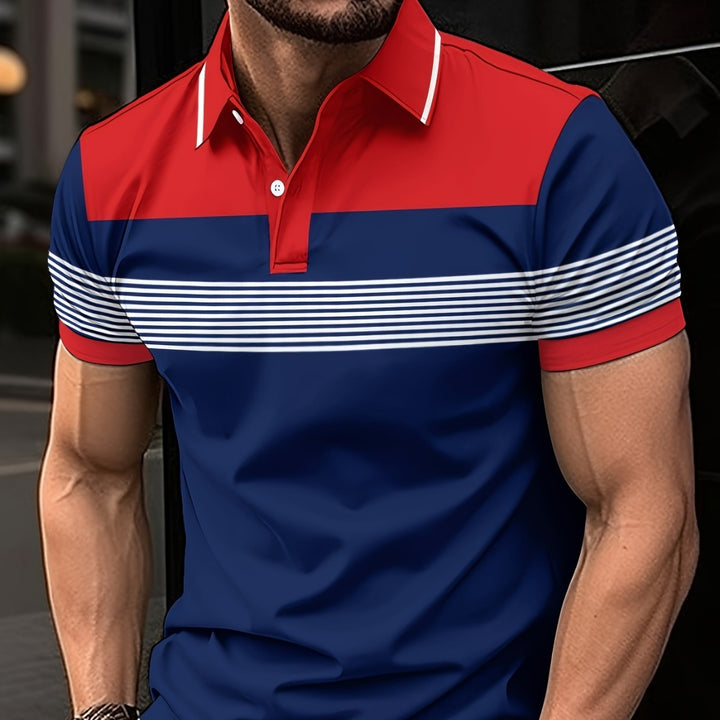 Herren Polohemd mit sportlichem Streifenmuster Echoarchiv