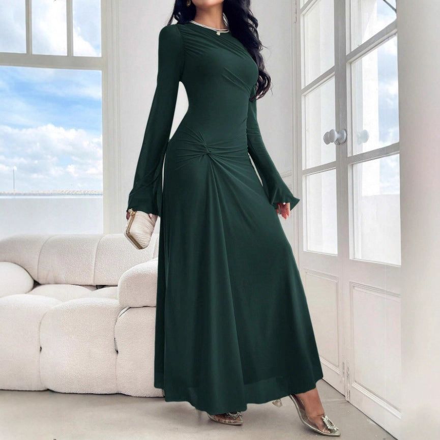 Damen Maxikleid mit geraffter Taillenpartie und Glockenärmeln Echo Archiv