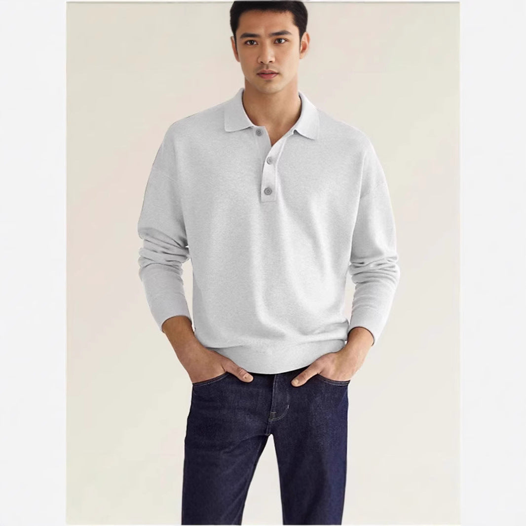 Herren lässiger Sweat-Polo mit Knopfleiste Echoarchiv