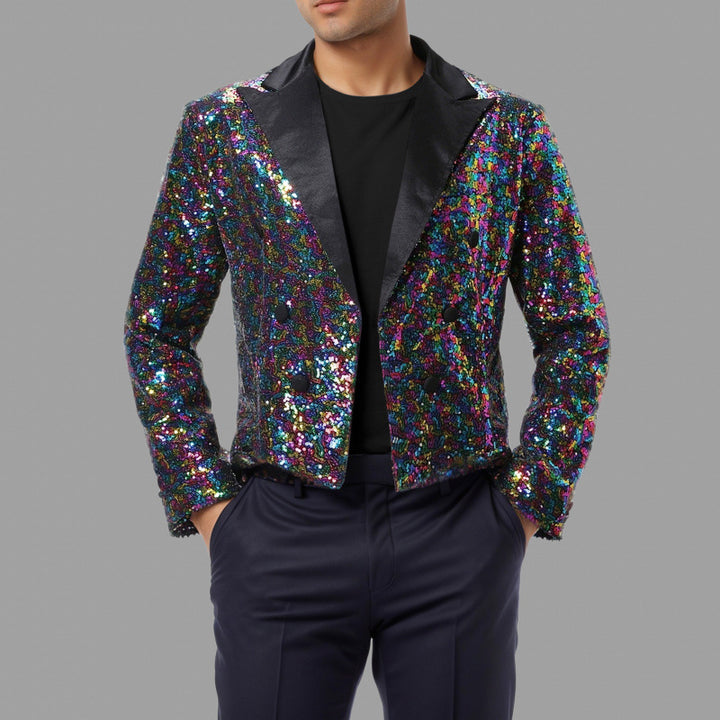 Herren Funkelnder Pailletten-Blazer Echoarchiv