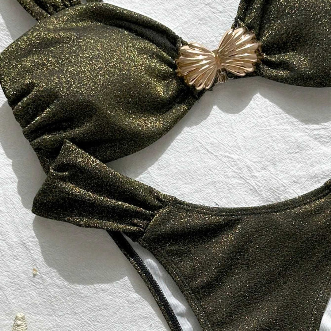 Damen Glitzernder Bikini mit dekorativem Muschel-Detail Echo Archiv