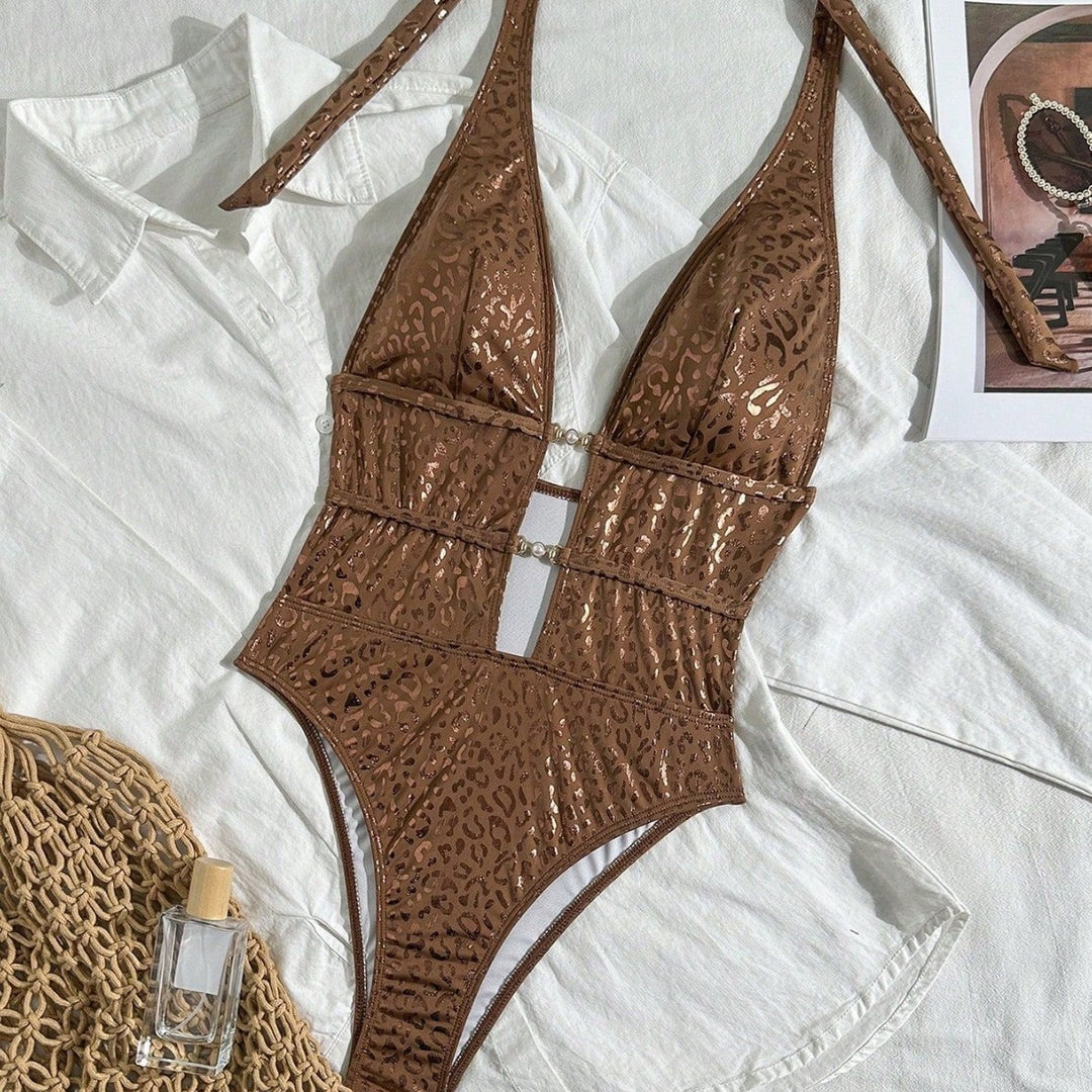 Damen Eleganter Badeanzug mit tiefem Rückenausschnitt Echo Archiv