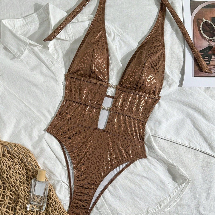 Damen Eleganter Badeanzug mit tiefem Rückenausschnitt Echo Archiv