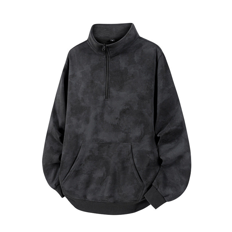 Unisex Oversize-Halbzip-Sweatshirt mit Kängurutasche und hohem Kragen Echoarchiv