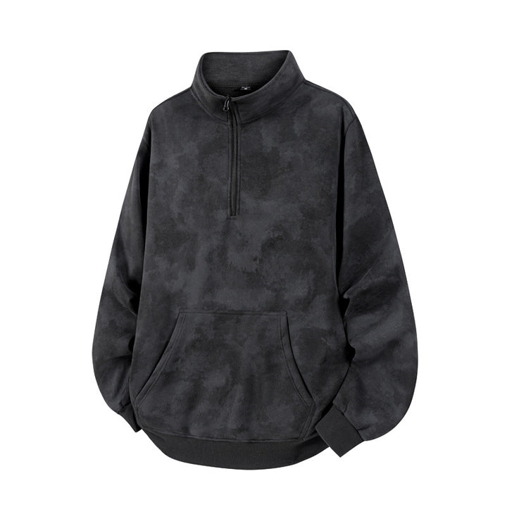 Unisex Oversize-Halbzip-Sweatshirt mit Kängurutasche und hohem Kragen Echoarchiv