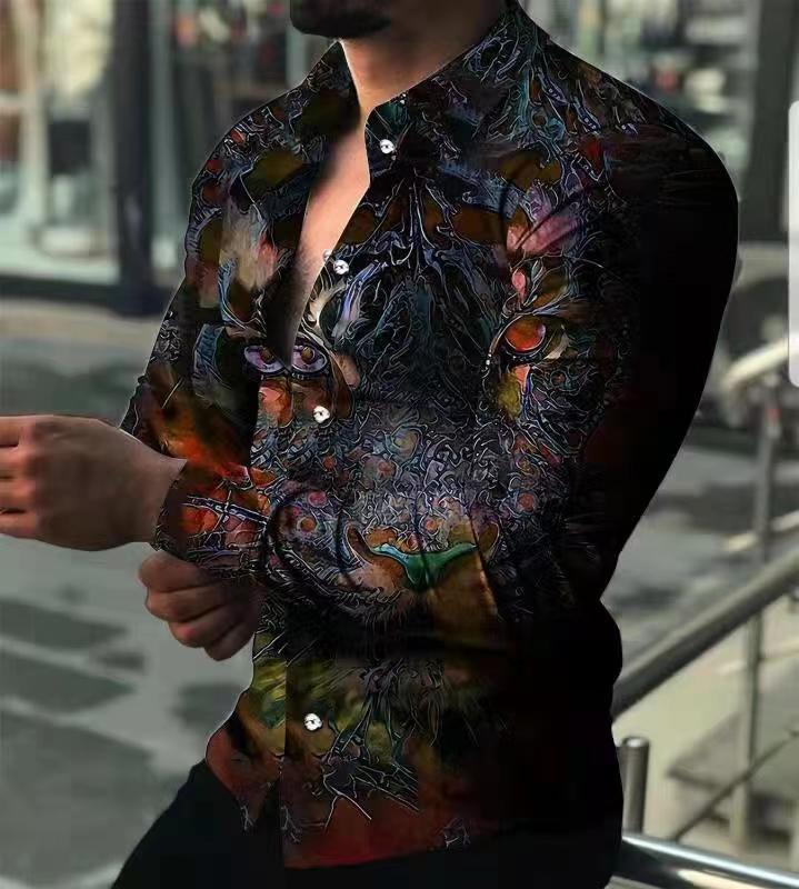 Herren Langarmshirt mit extravaganten Motiven und modischer Passform Echoarchiv