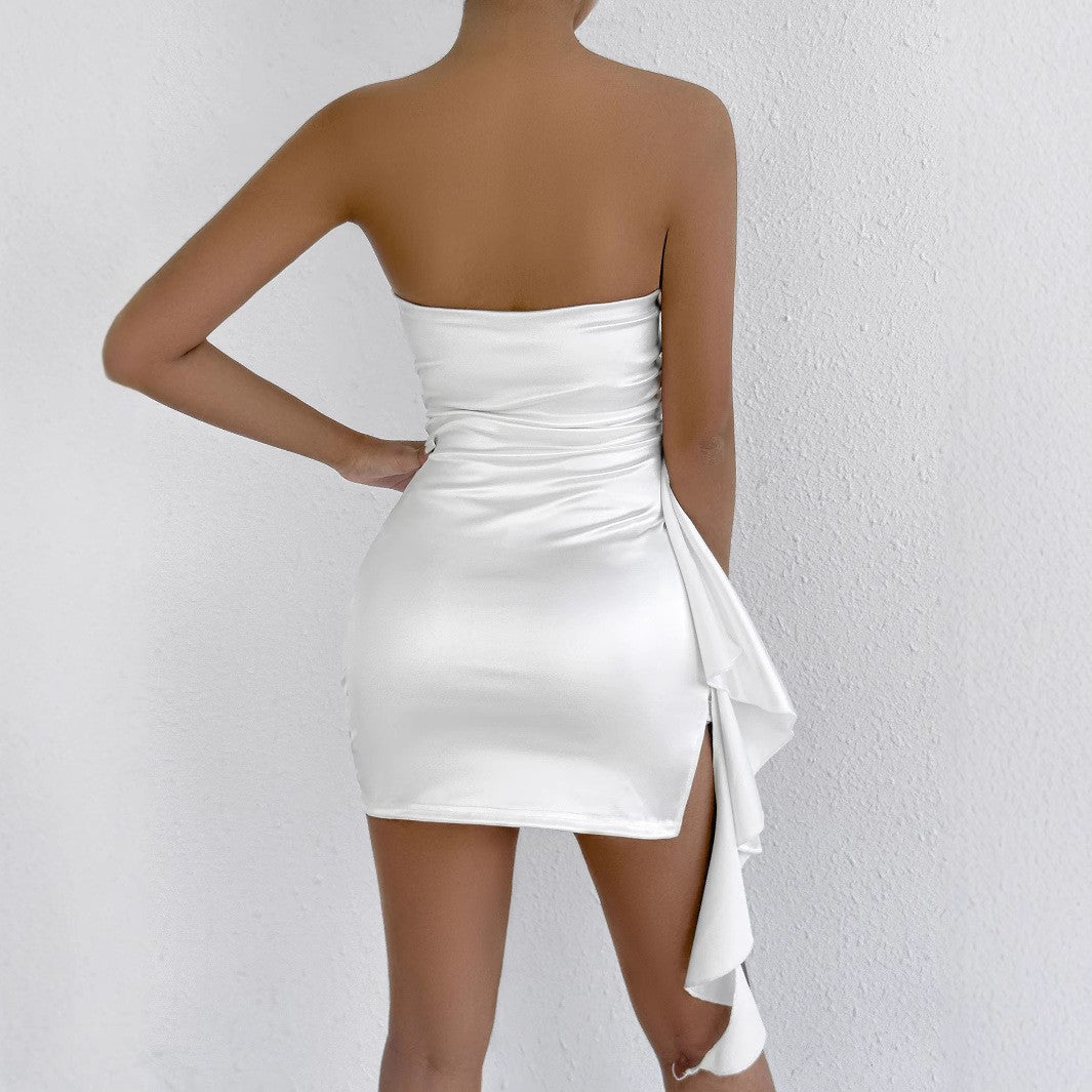 Damen Elegantes Minikleid mit seitlicher Raffung und asymmetrischem Saum Echo Archiv