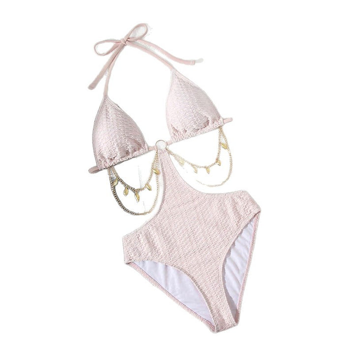 Damen Triangel-Bikini mit modischem Kettenakzent und verstellbaren Trägern Echo Archiv