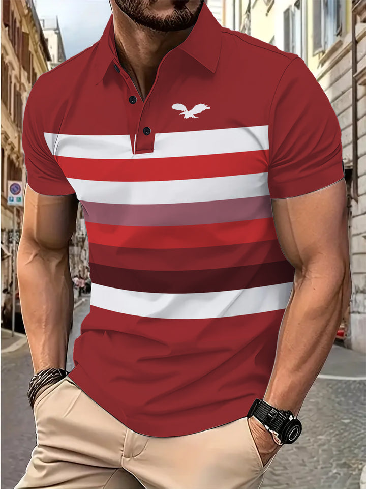Herren Polohemd mit modernem Streifenmuster Echoarchiv