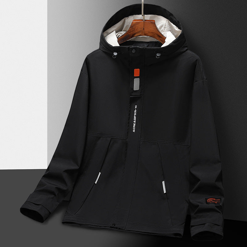 Herren Leichte Utility-Regenjacke mit Kapuze, winddichtem Softshell und reflektierenden Einsätzen Echo Archiv