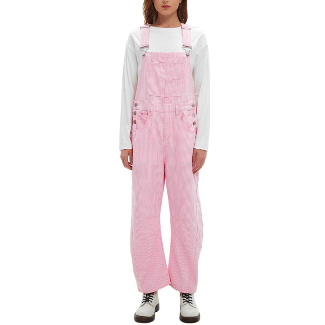 Damen nan weite Latzhose mit verstellbaren Trägern, großer Latztasche und seitlichen Druckknöpfen Echo Archiv