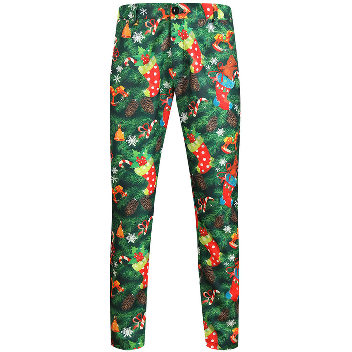 Herren Weihnachtliche Slim‑Fit Chinohose mit Allover-Santa‑Print und Stretchkomfort Echo Archiv