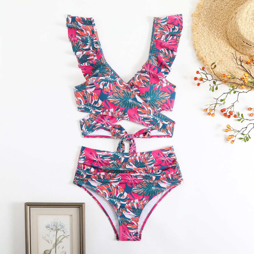 Damen Stilvolles Wickel-Bikini-Set mit Rüschendetails Echo Archiv