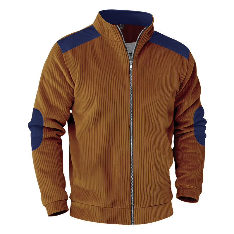 Herren sportliche Jacke mit strukturierten Ärmeln und Stehkragen Echoarchiv