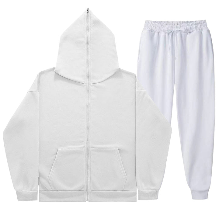 Unisex leichter French-Terry Zip-Hoodie und tapered Jogginghose Set mit Raglanärmeln, Kängurutasche und elastischem Komfortbund – Auréline
