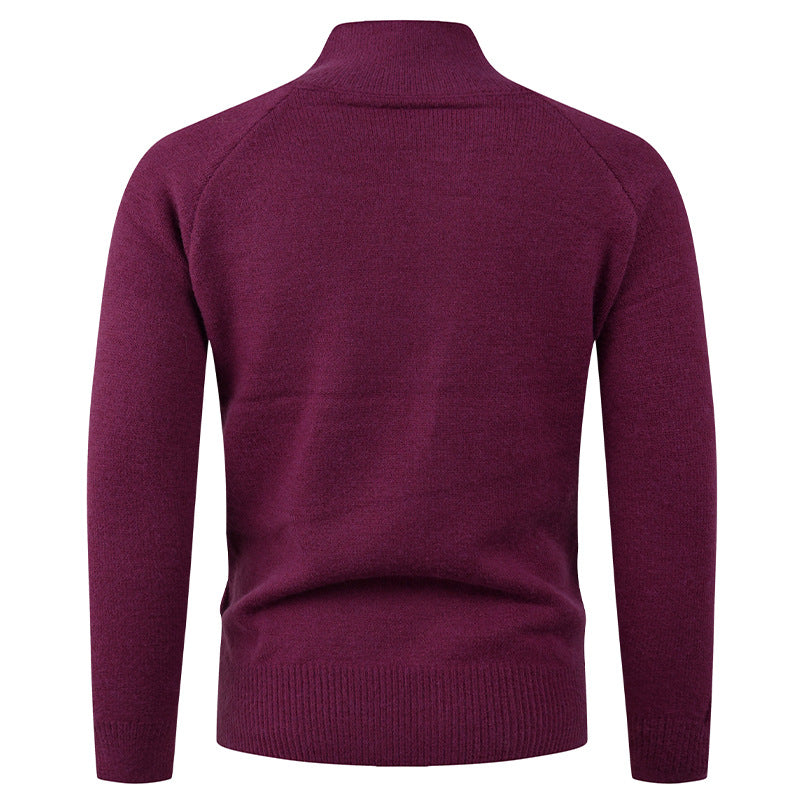 Herren Strickjacke mit modernem Stehkragen und Knopfverschluss Echoarchiv
